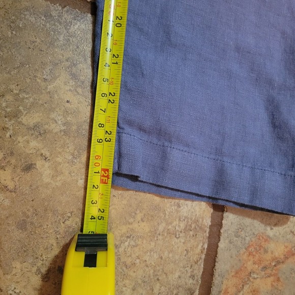 Pure Jill 100% Linen Cropped Pants Drawstring Women's Size XL Blue - Picture 9 of 9